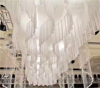 Installation artistique éolienne : Rideau transparent arc-en-ciel en tissu suspendu, décoration pour événements extérieurs, toile de fond pour mariages et fêtes, style ROMANTIQUE pour plafond