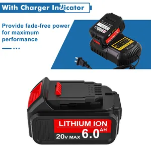 Replacement 18V DCB184 Lithium Ion Battery Pack 3Ah 4Ah 5Ah 6Ah For Power Tool Combo Kit DCB184 DCB201 DCB203 DCB204 2 Pack