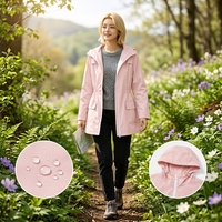 Veste softshell légère à capuche pour femme AQTQ, imperméable et coupe-vent, avec fermeture éclair, idéale pour la randonnée