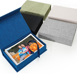 Boîtes de rangement de photos <span class=keywords><strong>en</strong></span> <span class=keywords><strong>lin</strong></span> <span class=keywords><strong>beige</strong></span> Idéal pour la conservation des certificats Fournitures de scrapbooking Souvenirs Boîte de rangement personnalisée - Product Image 4