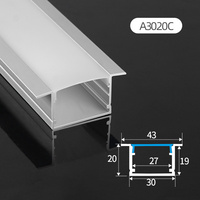 Profilé LED en aluminium de nouvelle conception, profilé de plafond en gypse pour bureau, canal large, extrusion de bande LED avec couvercle