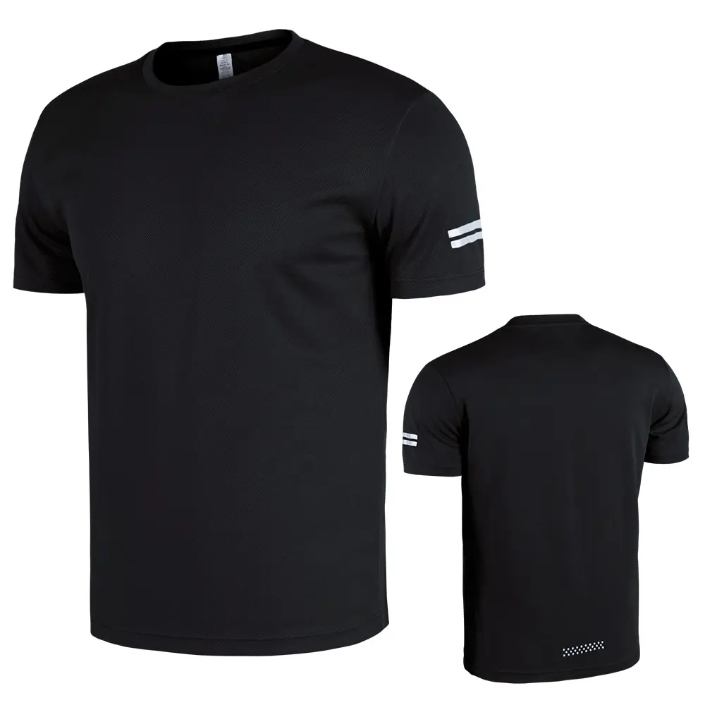 カスタムロゴ印刷ブランクTシャツ100% ポリエステル高品質ランニングTシャツ男性用