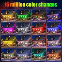 Lumières de Noël à LED étanches 8 Modes Lumières de Noël Décoration extérieure avec mémoire et minuterie Lampes de fées suspendues Plug-in