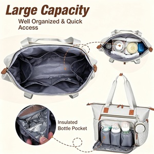 Bolsa de Pañales Grande de Poliéster RAYLON <span class=keywords><strong>para</strong></span> Bebé, Impermeable, <span class=keywords><strong>para</strong></span> Hospital, con Porta Chupetes, Cambiador y Correa <span class=keywords><strong>para</strong></span> Mamá - Product Image 3