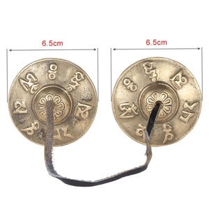 2.6in/6.5cm di <span class=keywords><strong>meditazione</strong></span> tibetana Tingsha campanella artigianale con simboli fortunati buddisti - Product Image 2