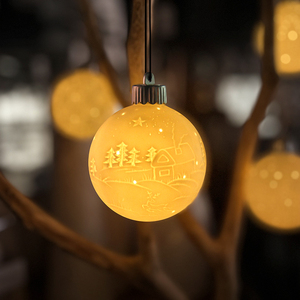 Venta Directa de Fábrica de Cerámica, Lámpara Colgante de Porcelana con Forma de Bola, Decoración para Árbol de Navidad - Product Image 3