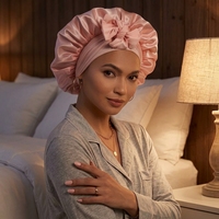 Bonnet en Soie de Mûrier Grande Taille avec Bord Élastique pour Cheveux Bouclés Longs, Bonnet en Soie Personnalisable avec Logo, Vente en Gros pour Femme