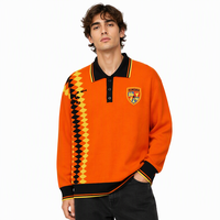 Pull en tricot personnalisé avec logo pour homme, motif jacquard, pull d'hiver, jersey de football, pull en tricot pour homme