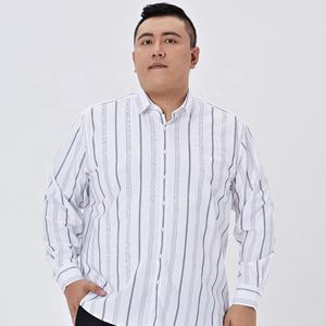 เสื้อเชิ้ตแขนยาวลายทางสำหรับผู้ชายเสื้อเชิ้ตโอเวอร์ไซส์3XL-11XL ต่อต้านริ้วรอยขนาดใหญ่ - Product Image 3