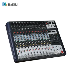BaiSKill- LX16 Built In USB Player DC 48V Phantom Mixer Sound System Bluetooth Monitor 12 Channels Mixer