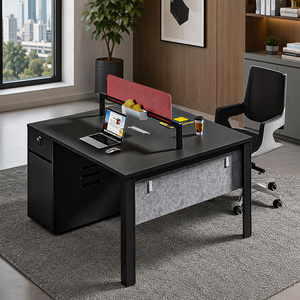 Poste de travail modulaire en acier et bois pour bureau ouvert, système de bureaux en banc pour 2, 4 ou 6 personnes - Product Image 3