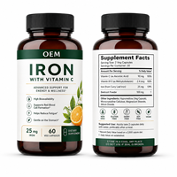 Capsules de suppléments de fer à marque privée OEM ODM, formule personnalisée, étiquetage et emballage pour les marques de suppléments et les programmes de bien-être en détail
