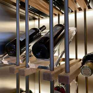 Cave à vin de luxe moderne en acier inoxydable pour salon, avec éclairage LED, thermoélectrique, double zone, pour maison/bar - Product Image 2