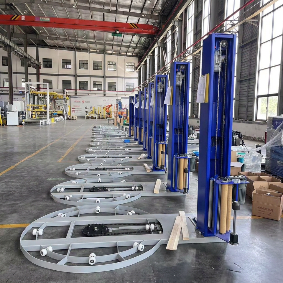 Blue Pallet Wrapping Machine Pallet Stretch Film Wrap Packing Machine ...