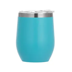 Nxf 12oz cách điện rượu vang Tumbler ly với nắp 8/18 thép không gỉ đôi tường rượu vang thủy tinh cốc nước