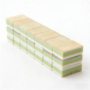 <span class=keywords><strong>Juego</strong></span> <span class=keywords><strong>de</strong></span> Mahjong Portátil <span class=keywords><strong>de</strong></span> Lujo con Rayas Verdes Modernas Personalizadas, Acrílico <span class=keywords><strong>de</strong></span> 4 Capas, Antidecoloración, Grabado Láser, Ecológico - Product Image 3