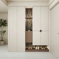 Meuble à chaussures modulaire en bois moderne personnalisé, 6 niveaux de rangement, capacité de plusieurs dizaines de paires de chaussures, garde l'entrée bien rangée, montage facile
