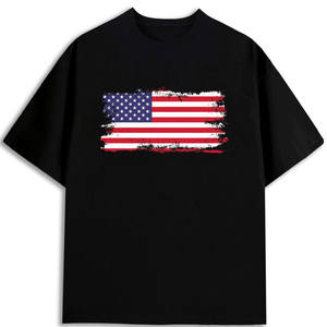 Camiseta Gráfica con Bandera Americana para Hombre, 100% Algodón, 180 g/m², Cuello Redondo, Envío en EE. UU. - Product Image 1