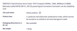 Motor Síncrono 1FK7022-5AK71 400V Serie S120 Original Alemán Industrial - Product Image 3