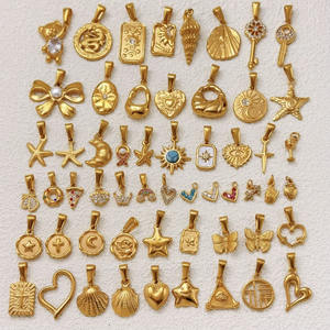 Wasserfeste Schmuck-Accessoires: Halskettenanhänger aus Edelstahl, personalisierter CZ Herz-Charm-Bar, DIY-Boutique, Stern-, Herz-, Schlüssel-Anhänger - Product Image 1