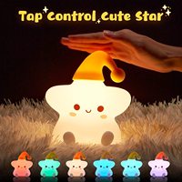 Veilleuse étoile mignonne pour enfants, 9 couleurs, batterie rechargeable, veilleuse pour bébé fille et garçon, lampe en silicone pour chambre d'enfant