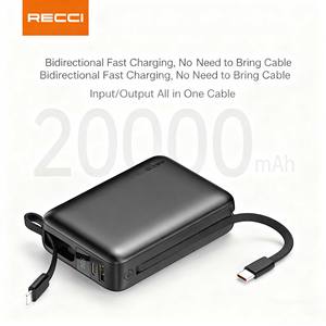 RECCI RPB-P63 20000mAh Mini PD 22.5W Chargeur portable à charge rapide avec câble Type-C intégré - Product Image 2