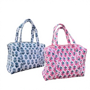 Bolso bandolera de lona acolchado de algodón grande, bolso de noche lavable con estampado floral, bolsos de fin de semana bohemios de playa para compras de yoga - Product Image 1