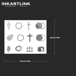 Autocollant de <span class=keywords><strong>tatouage</strong></span> semi-permanent religieux réaliste Jésus 4 Moments, longue durée 15 jours, pour hommes et femmes, art corporel pour <span class=keywords><strong>bras</strong></span>, vente en gros - Product Image 4