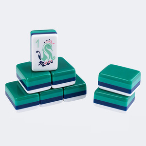 Wholesale New Miss Darling Custom Bamboo Travel <b>Mahjong</b> <b>Set</b> 160 Engraved 4 Layer Luxury Green Acrylic American <b>Mahjong</b> Tiles - Product Image 3