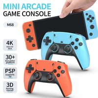 Console de jeu domestique M68 HD 4K Mini TV Rétro Nostalgique Simulateur PSP 3D Grand Jeu Intégré Stockage 64 Go Clé de Jeu USB Sans Fil