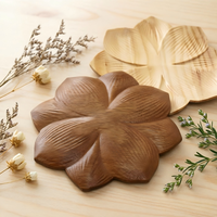 Plateau en bois en forme de lotus, plateau de service haut de gamme, assiette à fruits, plat à pâtisserie classique, bol à noix et à collations pour hôtels