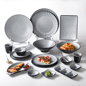 Xiangyuan <b>melamine</b> tableware <b>plates</b>, commercial creative thickened round <b>plates</b>, hotel hot pot buffet plating, restaurant - Product Image 1