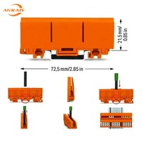 Support de fixation sur rail pour connecteurs de borniers Wago séries 221/222/2273/2773/773