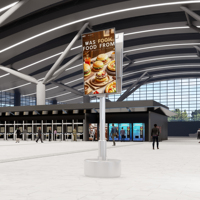 Écran LCD double face Yeroo Affichage de signalisation numérique géant au sol intérieur pour gare et aéroport
