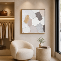 Art mural abstrait de luxe nordique personnalisé en usine, couleurs Morandi, impression sur toile moderne avec cadre en bois