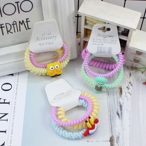 Élastiques à cheveux tressés de dessin animé, couleurs mélangées, en résine plastique, haute élasticité, accessoires capillaires cadeau - Product Image 1