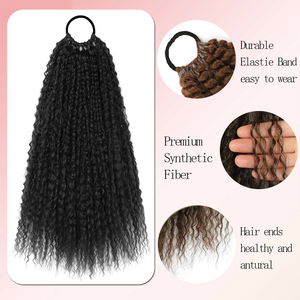 Extensions <span class=keywords><strong>de</strong></span> cheveux <span class=keywords><strong>queue</strong></span> <span class=keywords><strong>de</strong></span> <span class=keywords><strong>cheval</strong></span> bouclées crépues <span class=keywords><strong>de</strong></span> 20 pouces, tressées DIY pour femmes, tresses synthétiques afro bouclées, <span class=keywords><strong>queue</strong></span> <span class=keywords><strong>de</strong></span> <span class=keywords><strong>cheval</strong></span> - Product Image 4
