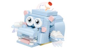 Montessori, 151-181 Uds., Mini bloques de construcción de animales de dibujos animados, escala <span class=keywords><strong>1</strong></span>:24, juguete educativo DIY, modelo de plástico, Torre apilable - Product Image 3