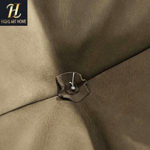 Canapé en cuir nuage minimaliste italien crémeux Grand canapé plat trois places en rangées droites Canapé en tissu givré pour villa - Product Image 4