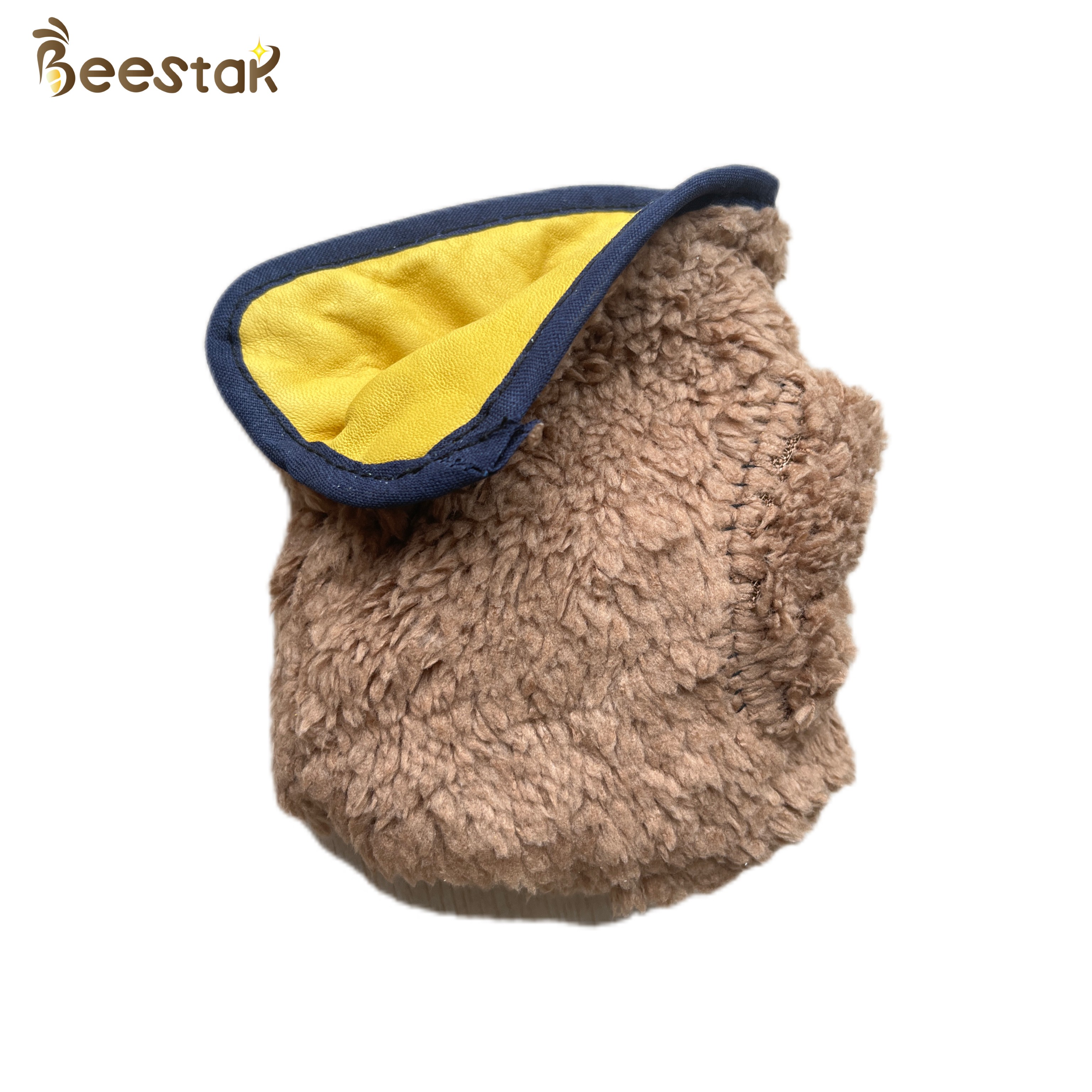 Thick Fleece Suede Sheepskin Winter Beekeeping Gloves Yellow For Beekeeper