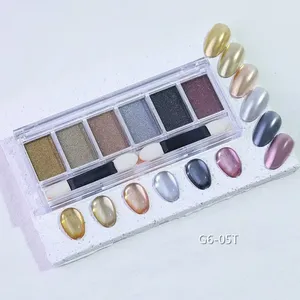 6-color Nail Polish Solid <b>Magic</b> Mirror Powder Glitter Nail Powder Dust Powder Nail Art Chrome Effect Nail Decoration,Nail Art - Product Image 6