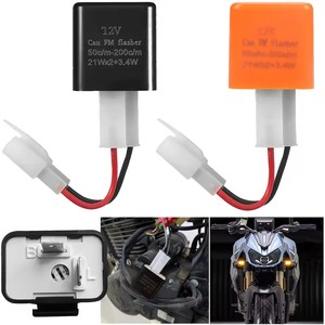 Relé intermitente LED electrónico ajustable de 2 pines con cables para bicicletas, motocicletas, scooters, señales de giro, relé intermitente Hyper Flash - Product Image 2