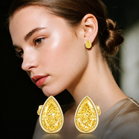 Boucles d'oreilles créoles Betterstar personnalisées en or 14K/18K, serties de pierres fantaisie de couleur naturelle, certifiées IGI, pour femmes