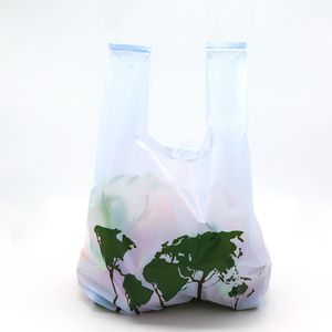 Gran oferta de supermercado ecológico 100%, camiseta biodegradable y compostable, bolsa de compras de plástico - Product Image 3