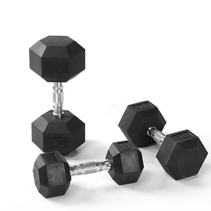 Enhance the Upper Limbs Rubber Dumbbell Trunk and Lower Limb Muscle <b>Strength</b> <b>Training</b> Hex Dumbbell Good Sports Equipment - Product Image 1