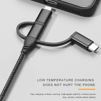 Logo OEM lumière Micro Type C 3 en 1 Nylon tressé USB câble de données de charge chaud pour iPhone Android tous les téléphones portables compatibles IOS