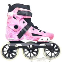 Patins à roulettes de vitesse haute performance YSMLE Fitness pour adultes, freestyle, slalom, 110 mm, 3 roues, patins en ligne