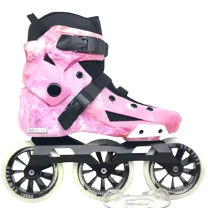 Freestyle Slalom 110mm 3 Wheels Inline Skate Adult Fitness High Performance Racing Speed Roller Skate Shoes