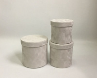 Boîtes à fleurs de luxe en velours romantique pour la Saint-Valentin étuis ronds pour fête de mariage ensemble trois en un pour le paquet cadeau de la fête des mères
