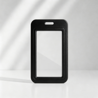 Porte-cartes transparent double face pour cartes de crédit, protection de cartes professionnelles, badge nominatif de travail